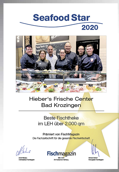 Hieber’s Frische Center KG-Parkett Star Urkunde Hieber’s Frische Center KG