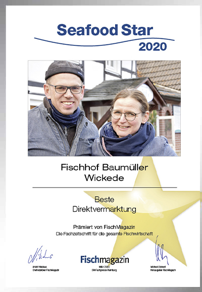 Fischhof Baumüller-Parkett Star Urkunde Fischhof Baumüller