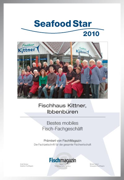 Fischhaus Kittner-Parkett Star Urkunde Fischhaus Kittner