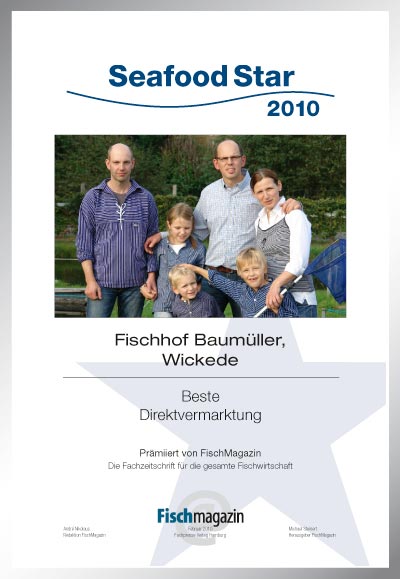 Fischhof Baumüller-Parkett Star Urkunde Fischhof Baumüller