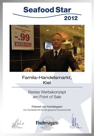 Famila Kiel-Wik-Parkett Star Urkunde Famila Kiel-Wik