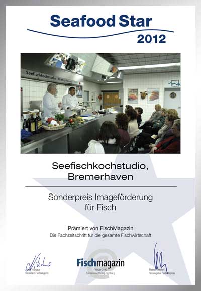 Seefischkochstudio-Parkett Star Urkunde Seefischkochstudio
