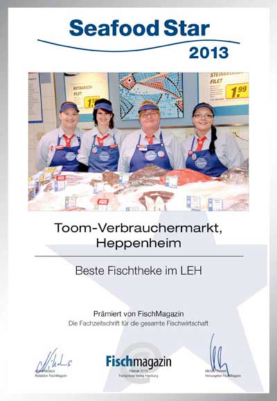 Toom-Verbrauchermarkt Heppenheim-Parkett Star Urkunde Toom-Verbrauchermarkt Heppenheim