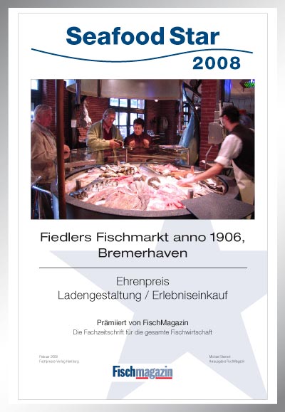 Fiedlers Fischmarkt anno 1906-Parkett Star Urkunde Fiedlers Fischmarkt anno 1906