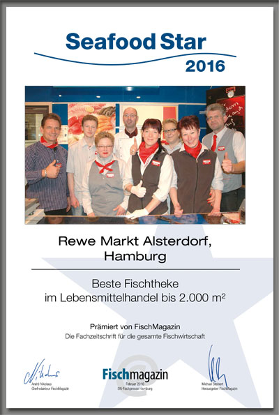 Rewe Markt Alsterdorf Hamburg-Parkett Star Urkunde Rewe Markt Alsterdorf Hamburg