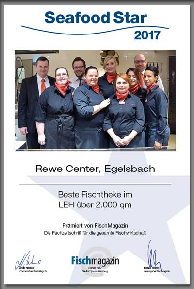 Rewe Center Egelsbach-Parkett Star Urkunde Rewe Center Egelsbach