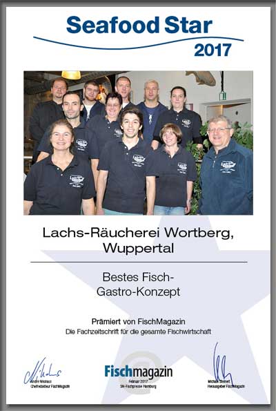 Lachs-Räucherei Wortberg-Parkett Star Urkunde Lachs-Räucherei Wortberg