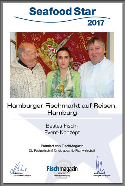 Hamburger Fischmarkt auf Reisen-Parkett Star Urkunde Hamburger Fischmarkt auf Reisen