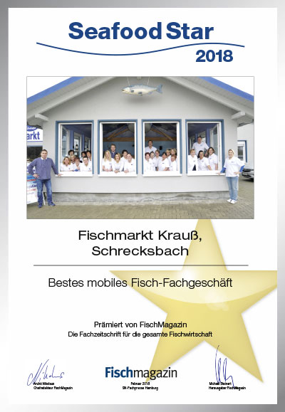 Fischmarkt Krauß GmbH & Co. KG-Parkett Star Urkunde Fischmarkt Krauß GmbH & Co. KG