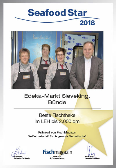 Edeka Sieveking-Parkett Star Urkunde Edeka Sieveking