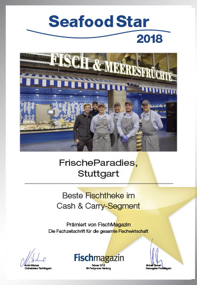 FrischeParadies GmbH & Co. KG-Parkett Star Urkunde FrischeParadies GmbH & Co. KG