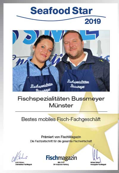 Fischspezialitäten Bussmeyer e.K.-Parkett Star Urkunde Fischspezialitäten Bussmeyer e.K.